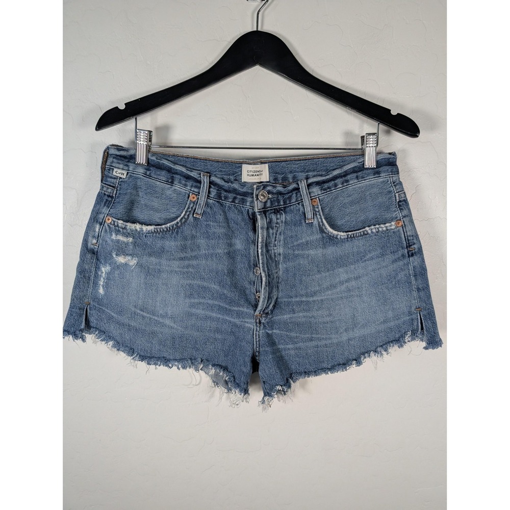 Citizens‎ Of Humanity Shorts Womens 30 Blue Annabelle Cutoff High Rise Raw Hem